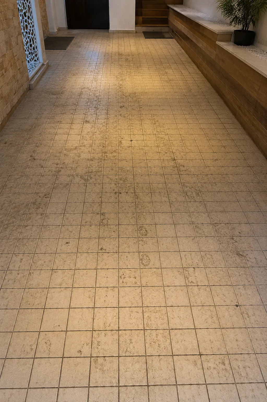 Tile and floor before deep cleaning in Bahrain