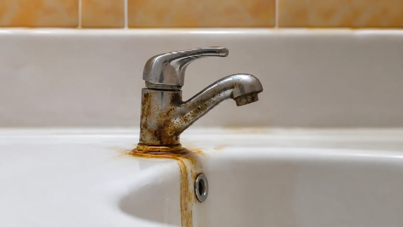 Faucet before descaling in Bahrain